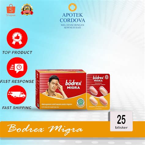 Jual Bodrex Migra Tab 1 2 Lusin Dan 1 Lusin Dan Kotak Obat Sakit