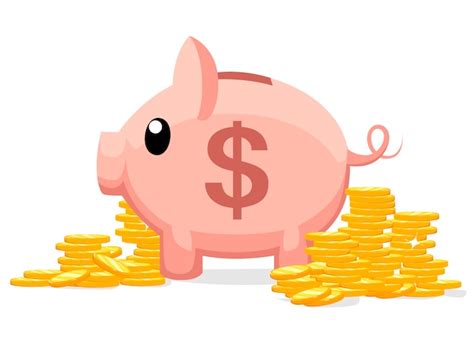 Premium Vector Pig Piggy Bank With Coins Illustration In The