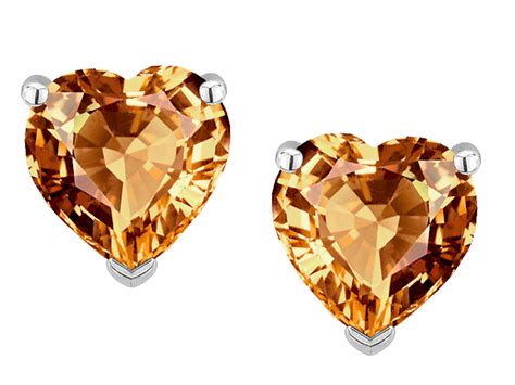 Star K Heart Shape 6mm Simulated Imperial Yellow Topaz Earrings Studs | 311363 | Finejewelers.com