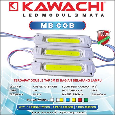 Jual LAMPU LED MODULE 3 MATA COB 2WATT BIRU DC12V KAWACHI Shopee