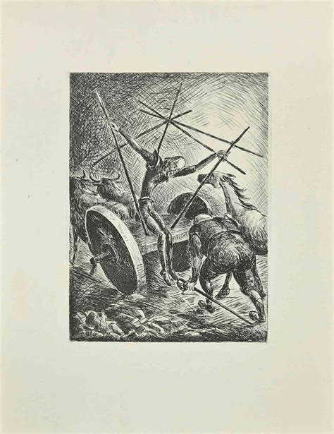 Wladyslaw Jahl Don Quixote In The Chariot Etching By Wladyslaw Jahl 1951 For Sale At 1stdibs