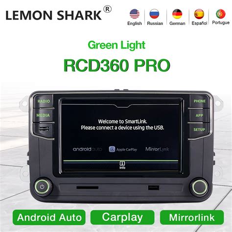 LEMON SHARK Radio Con Carplay Para Coche Dispositivo Con Luz Verde MIB