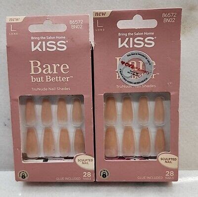 Kiss Bare But Better False Nails Long Nude Sculpted Ct