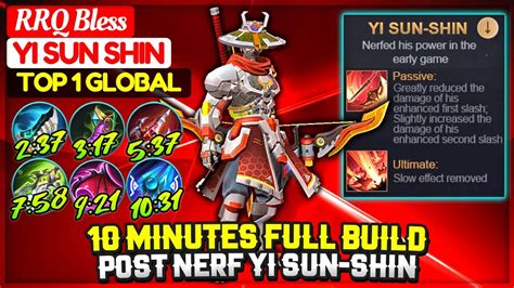 Minutes Full Build Post Nerf Yi Sun Shin Top Global Yi Sun Shin