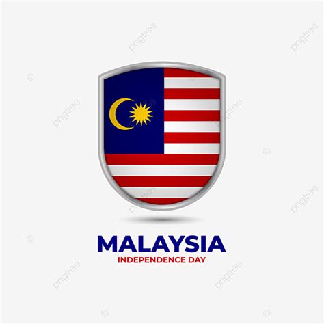 Malaysian Flag Vector Art PNG Realistic Malaysian Flag With Shield