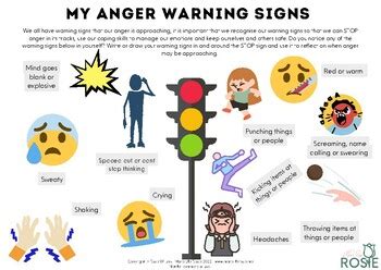 My Anger Warning Signs By Make Life Rosie Tpt