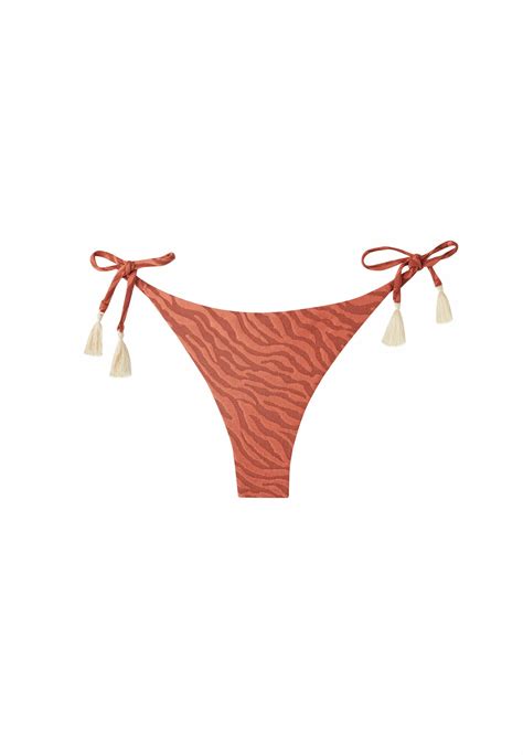 Calzedonia Mit Schleifen Istanbul Bikini Hose Brown Animal Print