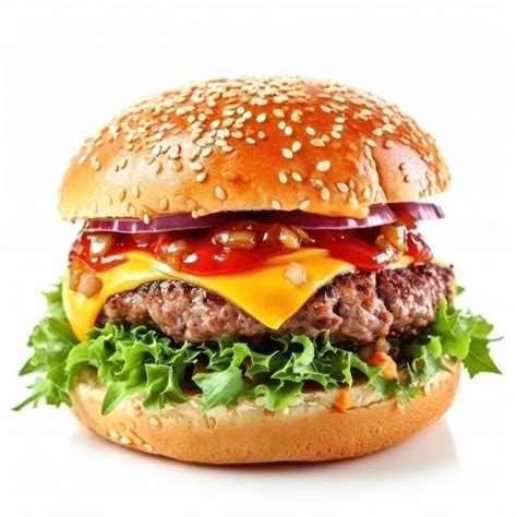 Premium Photo Tasty Beef Burger Isolated On White