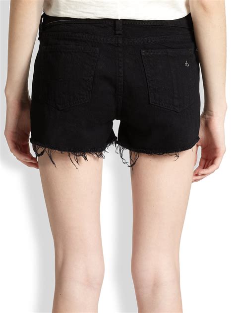 Lyst Rag Bone Cutoff Denim Shorts In Black