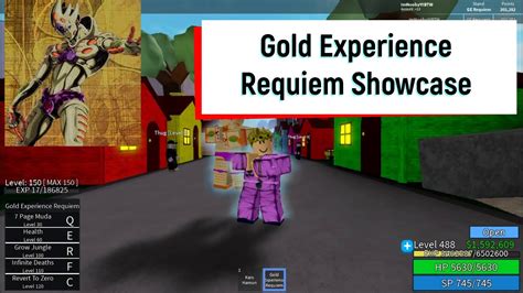 Jojo Blox Gold Experience Requiem Showcase Youtube