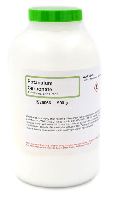 Potassium Carbonate 500g Anhydrous Lab Grade The Curated Chemical Collection Chemistry