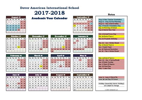 School Calendar – Dover American International School