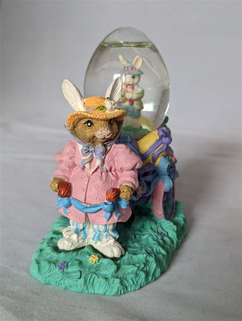 Vintage Easter Bunnies Easter Theme Egg Snow Globe Rabbit Spring Ebay