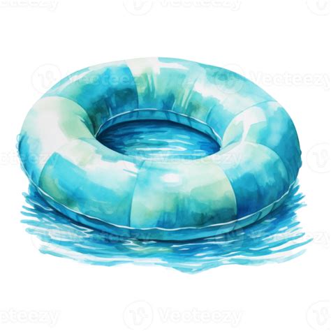 Pool Float Summer Illustration Watercolor Style 46785161 Png