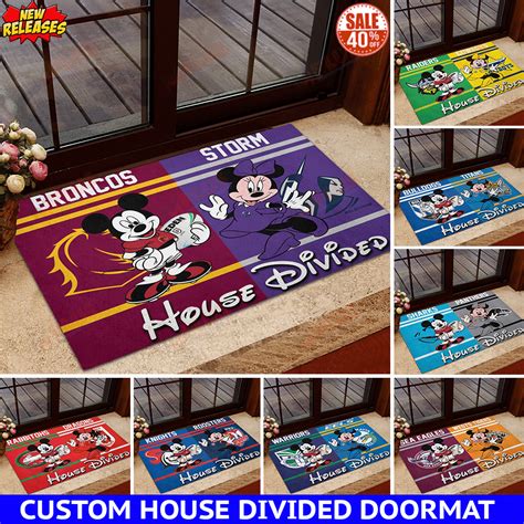 House Divided Custom Doormat Any League Any Team Yourgearsnow