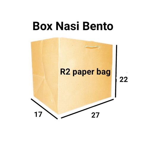 Jual Paper Bag Coklat Polos Untuk Box Nasi Bento Ukuran X Tas