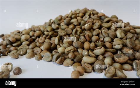 Robusta Green Coffee Beans Raw State Before Roasting Toraja Coffee