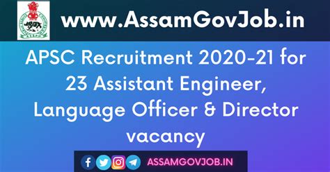 Apsc Recruitment For Assistant Engineer Language Officer