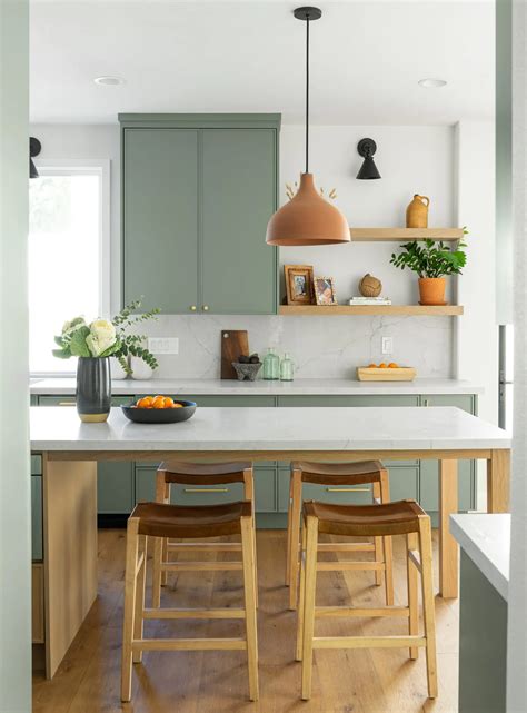 kitchen cabinet sage green paint