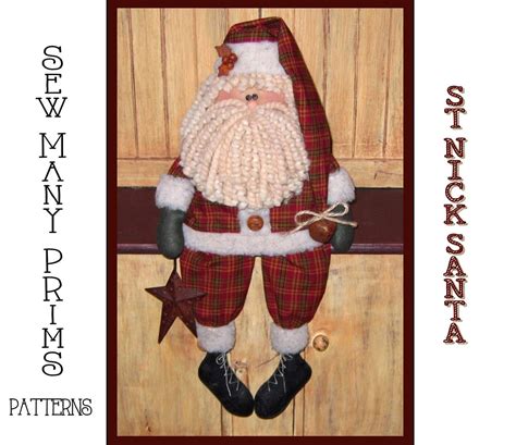 Primitive Pattern Santa St Nick Sew Many Prims Instant Etsy