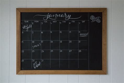 Giant Chalkboard Wall Calendar - Danya Ellette