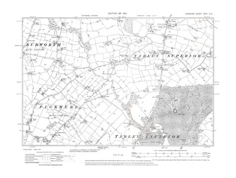 Old Os Map Dated 1910 Showing Tabley Pickmere North In Cheshire 26