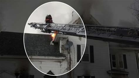 Video Firefighter Falls Through Roof Colleagues Rush To Help Abc7 San Francisco