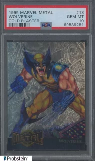 Marvel Metal Gold Blaster Wolverine Psa Gemme Comme Neuf