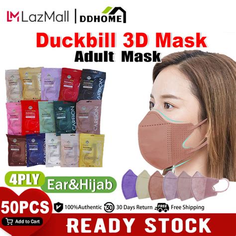 Ddhome 🔥 Duckbill Face Mask 50 Pcs 🔥 Mask Hitam 50pcs Murah 3d Premium