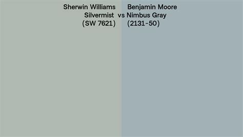 Sherwin Williams Silvermist SW 7621 Vs Benjamin Moore Nimbus Gray