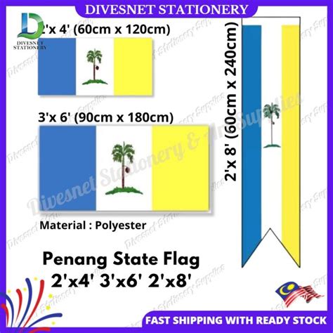 Penang State Flag Bendera Negeri Pulau Pinang Polyester X X