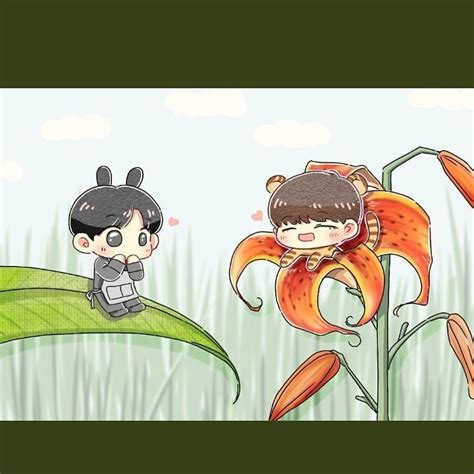 Soft taekook fanart s Instagram post Ne de güzel bir çiçek Cr