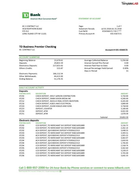 35 Editable Bank Statement Templates Free Templatelab