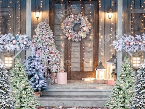 Kate Christmas Door Backdrop Xmas Tree For Photography