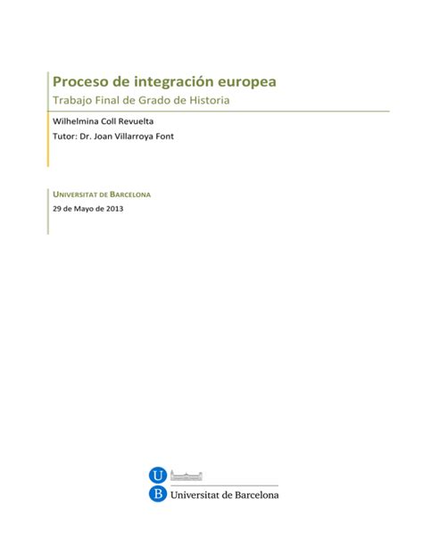 Proceso De Integración Europea