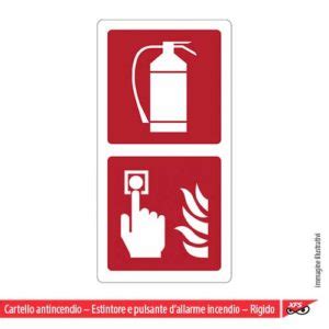 Cartello Antincendio Estintore E Pulsante D Allarme Incendio Rigido