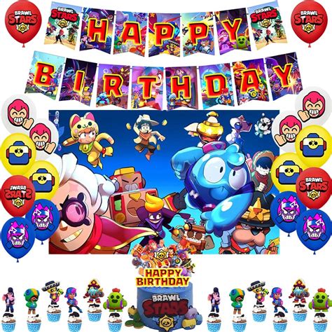 Set Decorativo Fondo Telón Cumpleaños Brawl Stars Tu Fiesta a un Click