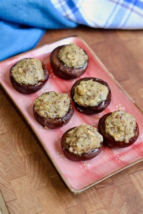 Vegan Stuffed Mushrooms Quick And Easy The Cheeky Chickpea