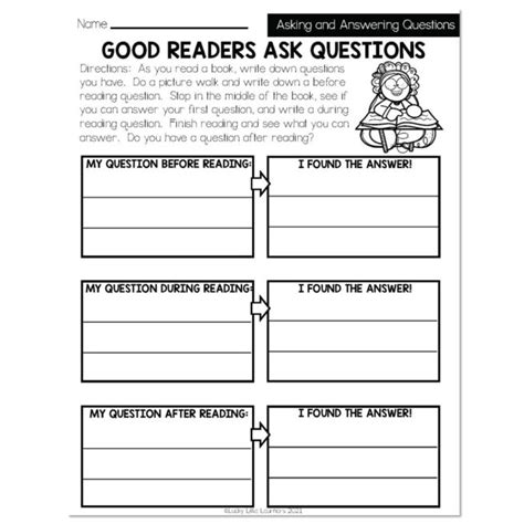 Fall Early Finishers 2nd Grade Ela Asking And Answering Questions Good Readers Ask