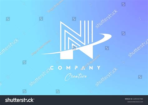 Pastel Color N Blue Alphabet Letter Stock Vector (Royalty Free ...