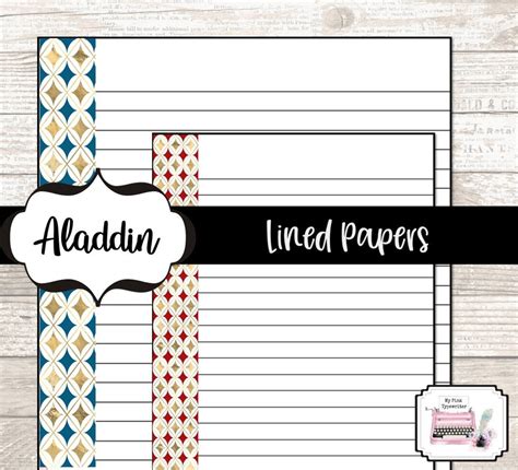 Letter Size and Half Sheet Lined Paper Printable Big Happy TN TUL ...