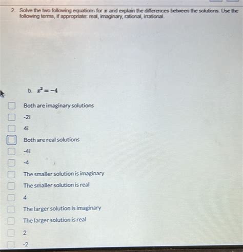 Solved 2 Solve The Two Following Equation For Z And Explain The