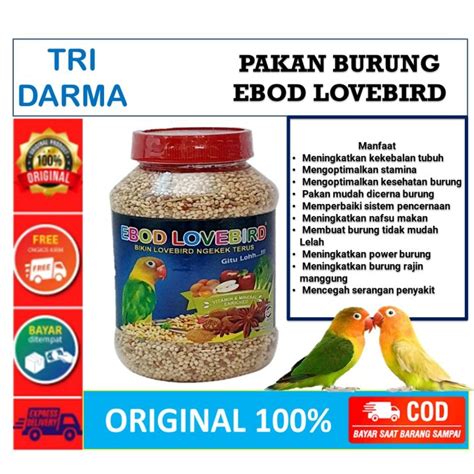 Pakan Burung Ebod Lovebird Kemasan Toples Pakan Burung Lomba Dan Harian