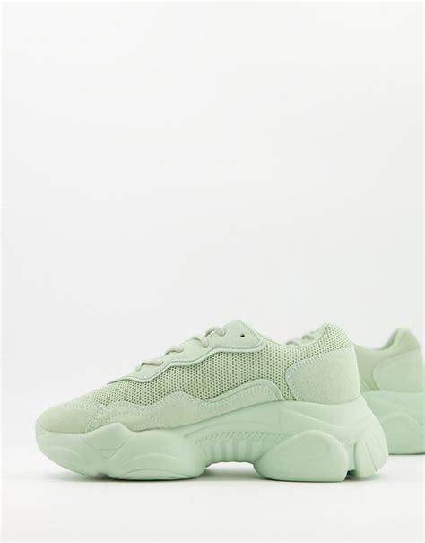 asos design divine chunky trainers  mint green shopstyle