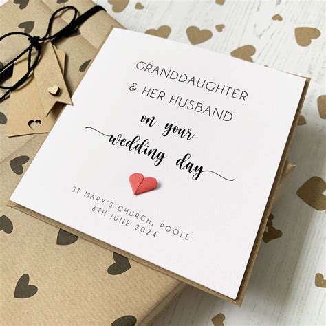 Granddaughter And Her Husband Wedding Day Card By Hope And Love