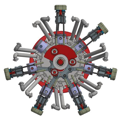 Radial Engine 7 Cylinder It Is The Most Detailed 3d Design I Suggest You To Follow My Page