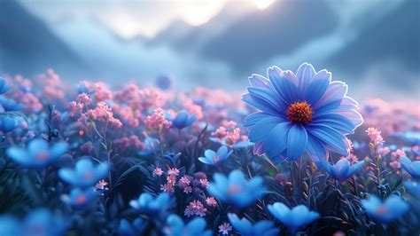 Blue Flower Field 4k 1612a Wallpaper Pc Desktop