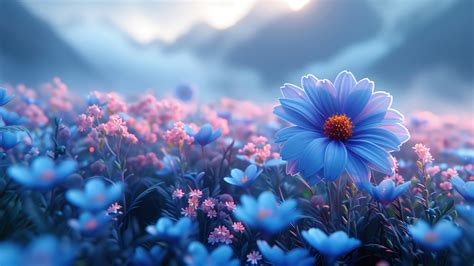 Blue Flower Field 4K 1612a Wallpaper IPhone Phone