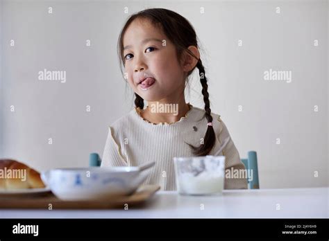 Japanese Kid Eating Stock Photo Alamy