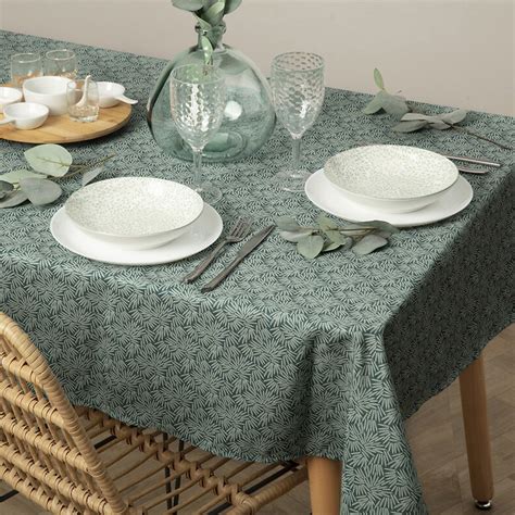 Nappe Rectangulaire Anti Tache 150 X 300 Cm Thais Verte Linge De